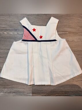 Vintage Little Bitty Toddler Sailor Top 12M Patriotic Nautical Fourth of July